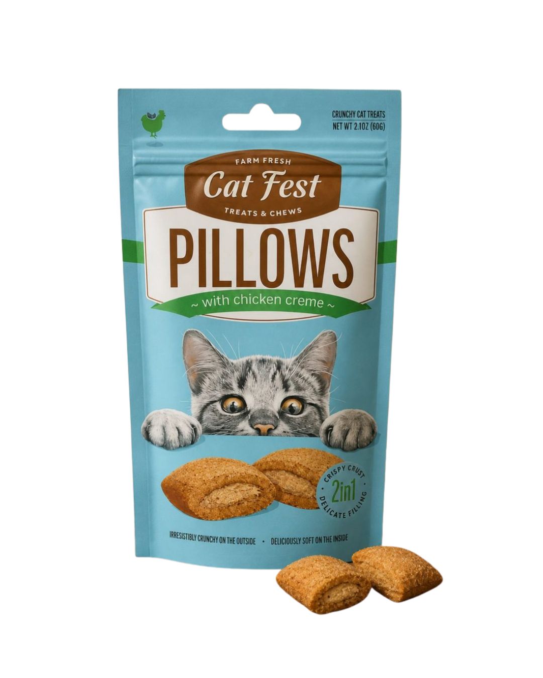 Cat Fest Pillows Chicken Creme