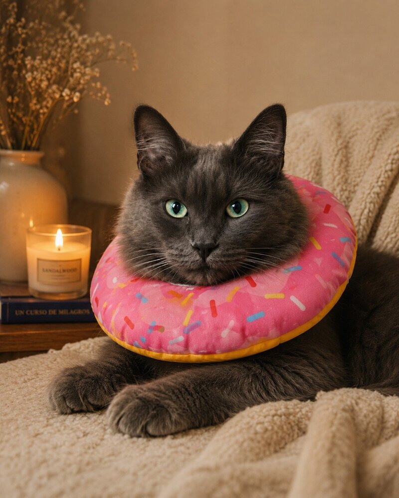 Collar Isabelino Donut Rosada - Talla S