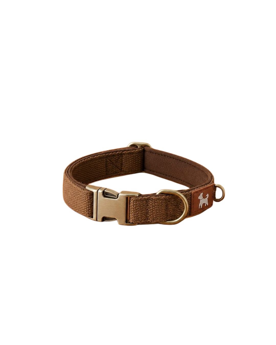 Collar Perro Acolchado — Café Talla M