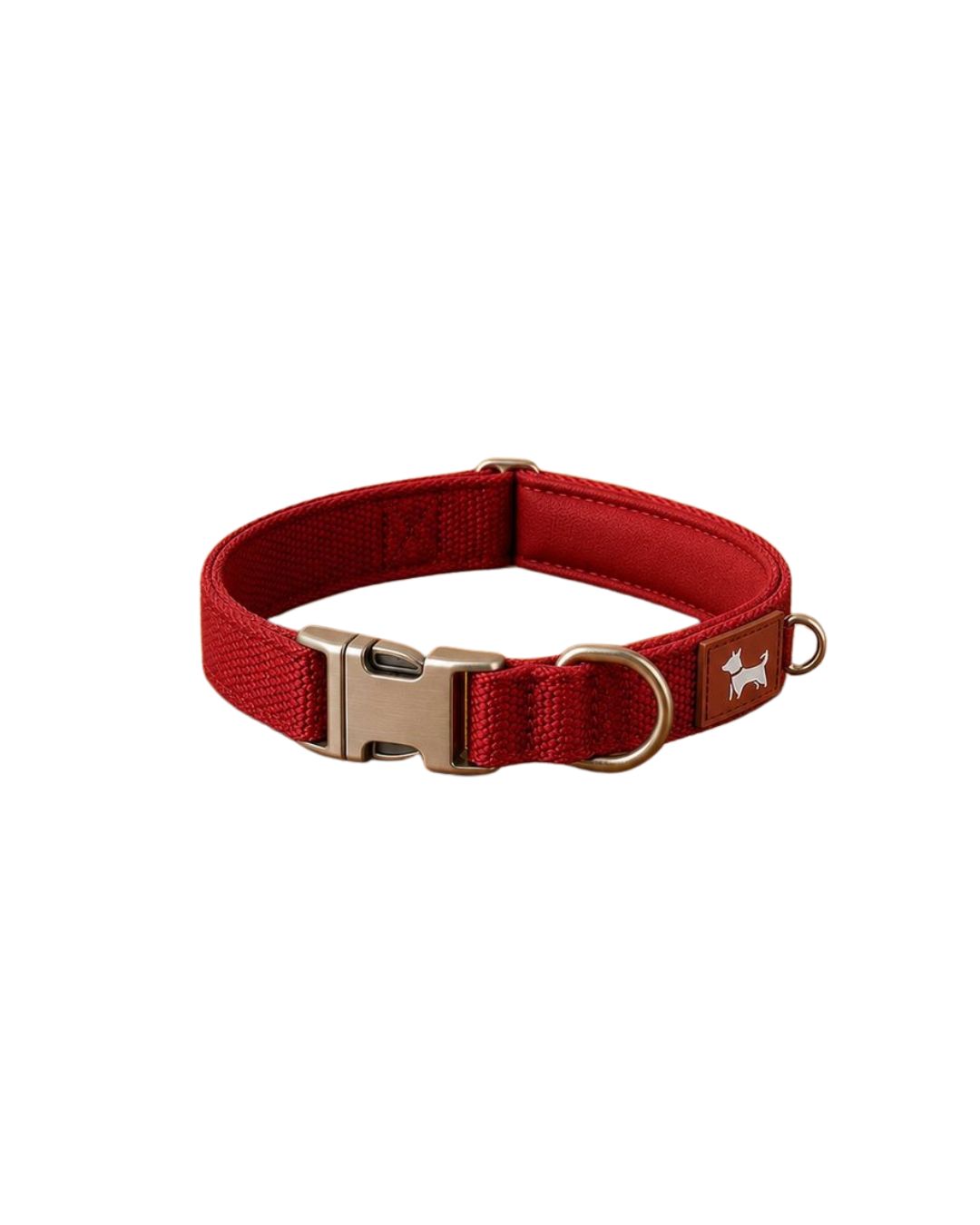 Collar Perro Acolchado — Rojo Talla S
