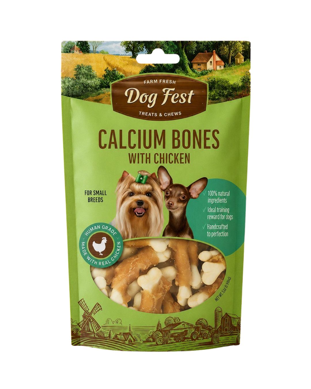 Huesitos de Calcio con Pollo 55g - Dog Fest