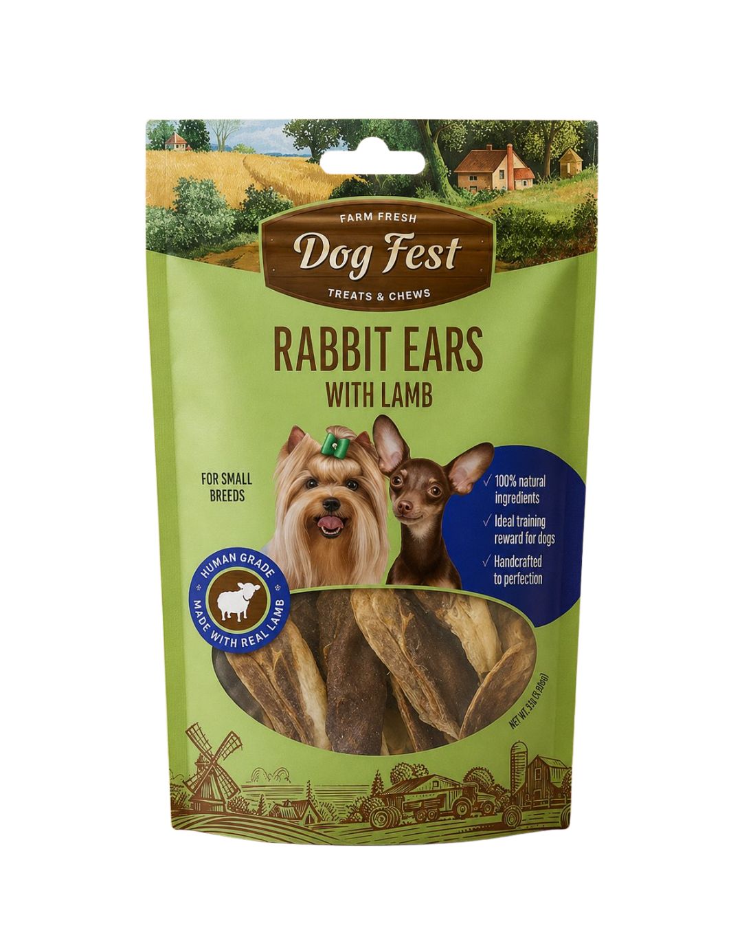 Orejas de Conejo con Cordero 55g - Dog Fest