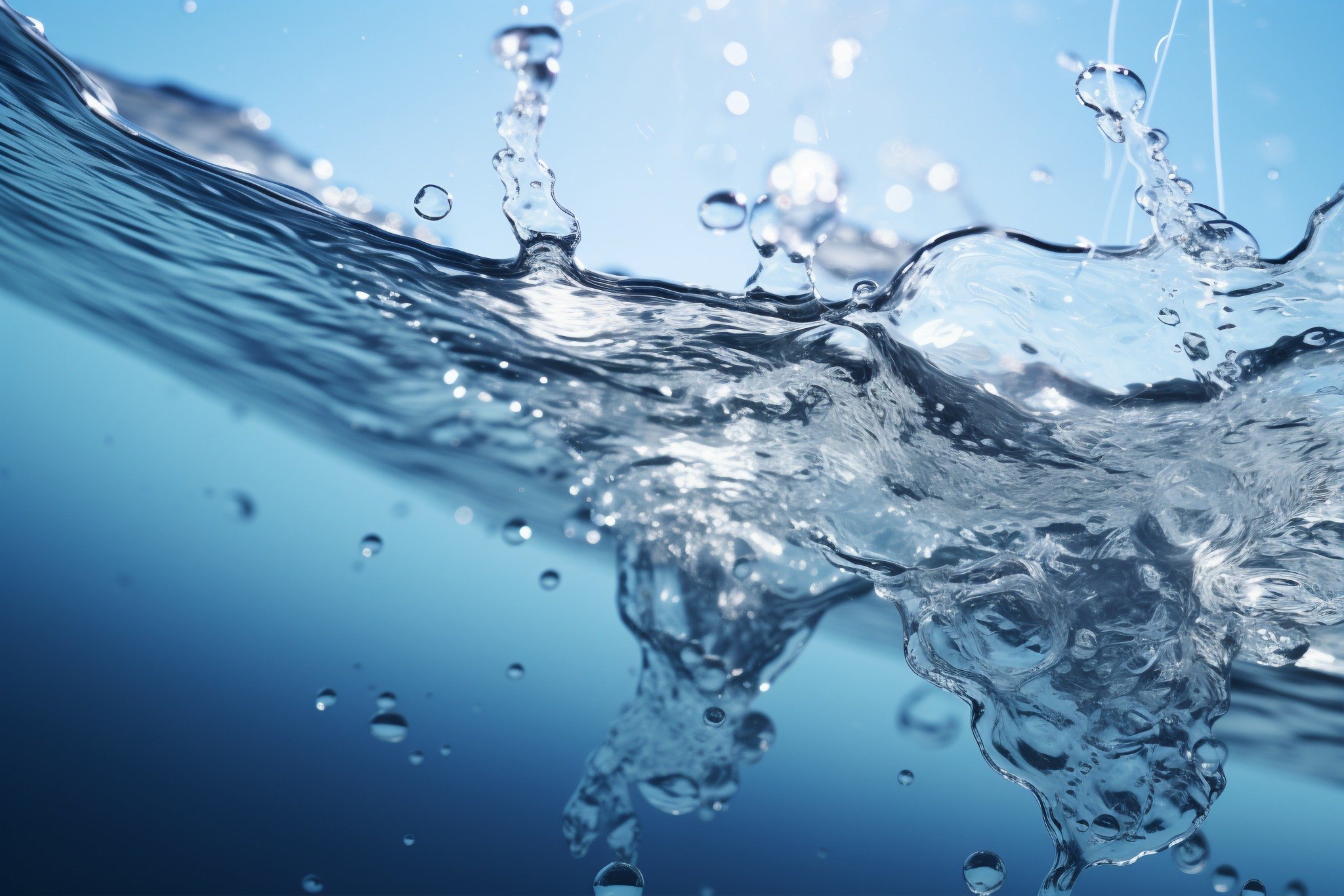Movimiento de agua limpia relacionado con la hidratación de los gatos
