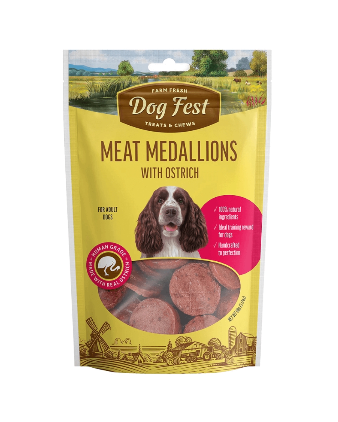 Medallones de Avestruz 90g - Dog Fest