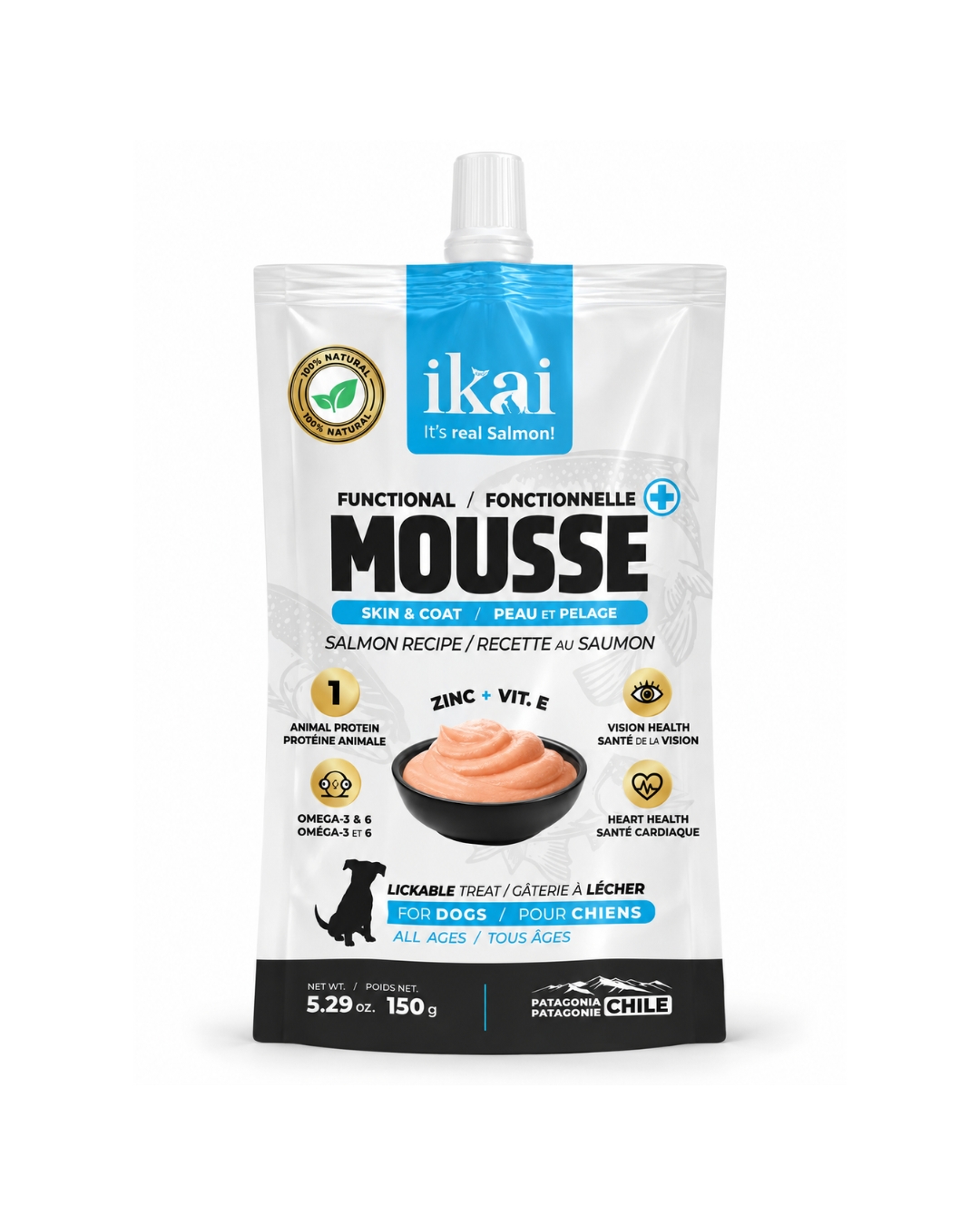 Mousse de Salmón Piel & Pelaje 150g - Ikai