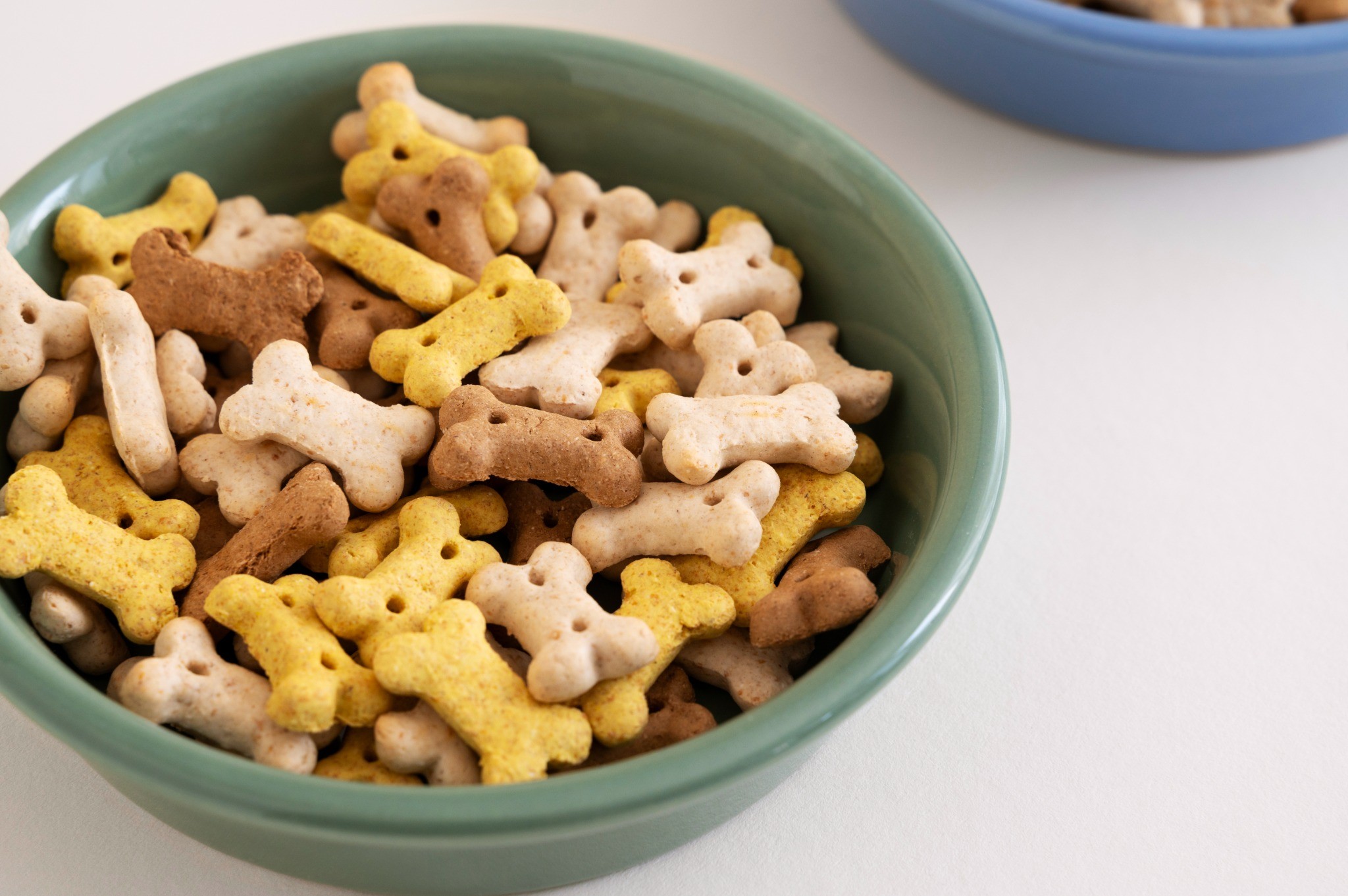 Snacks surtidos para perros en un plato