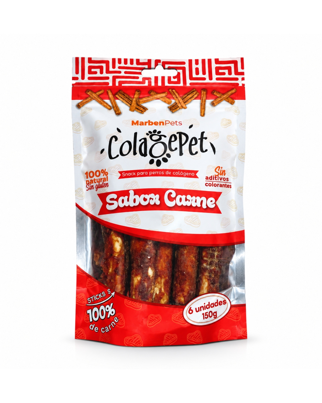 Sticks Colagepet Carne 6uds - Marben Pets