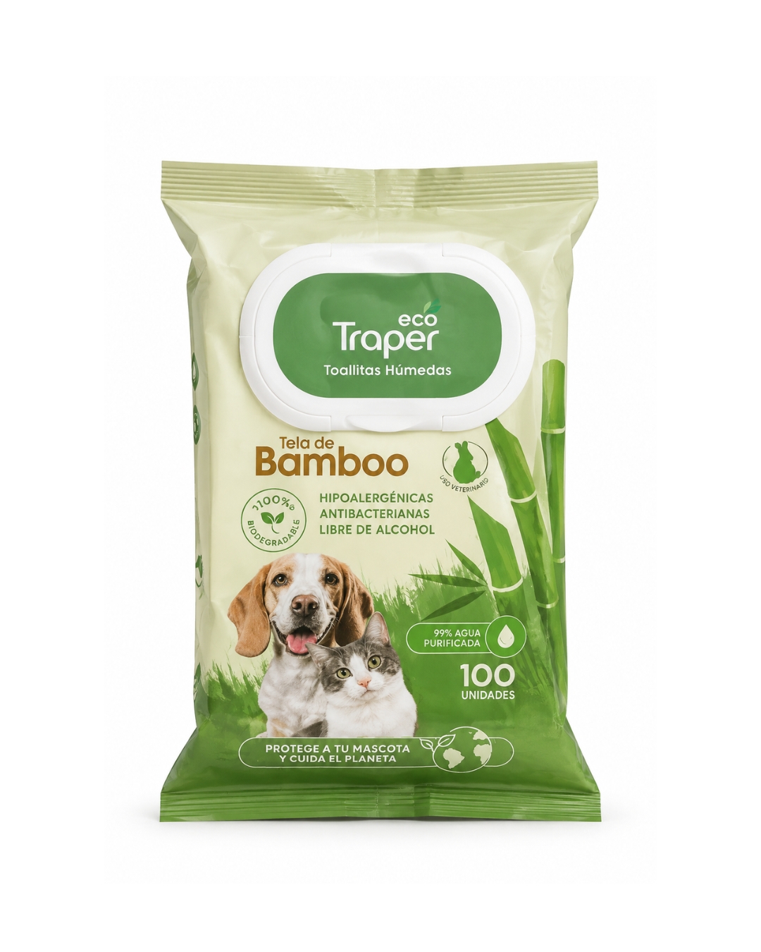 Toallitas Húmedas de Bamboo 100 Unidades - Eco Traper